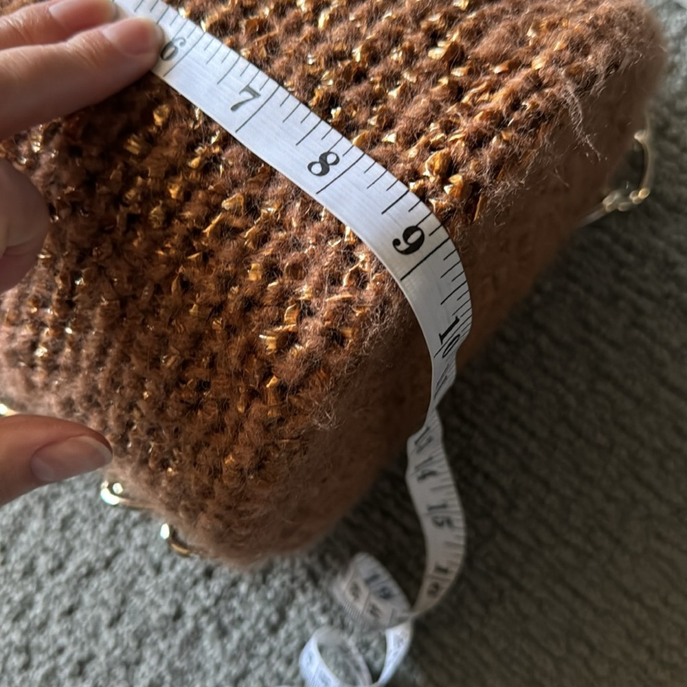 Carolina Santo Domingo Women's Woven Mohair and Raffia Shoulder Bag w/Chain NWT - Picture 13 of 13